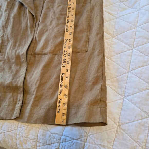 Garnet Hill Modern Linen Topper Jacket Women's XL Tobacco Linen Coastal Boho - Picture 5 of 12